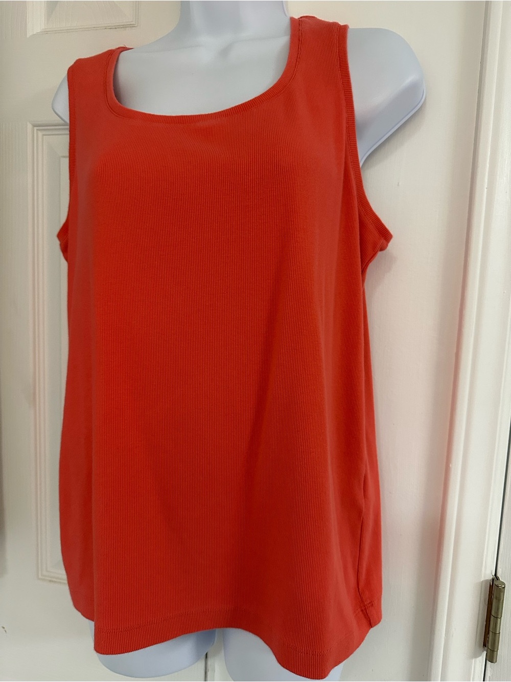 Chico's Bright Red Scoop Neck Ribbed Tank